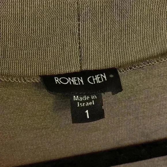 Ronen Chen crisscross drape back cardigan, color mocha, Women’s size 1 (small) - Picture 3 of 7